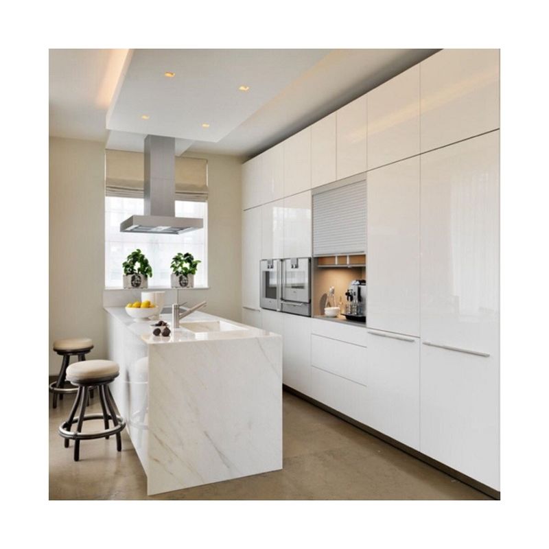 Armário de cozinha de luxo com estilo moderno e painel de porta de laca