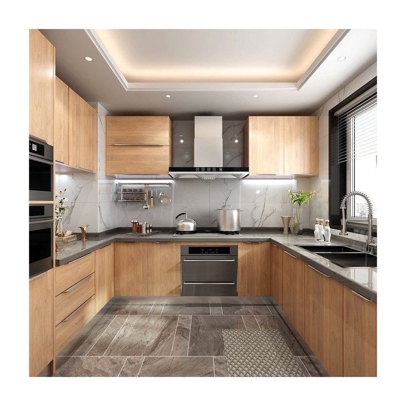 Conjunto completo de armários de cozinha com vantagem e personalização à prova d'água e à prova de fogo