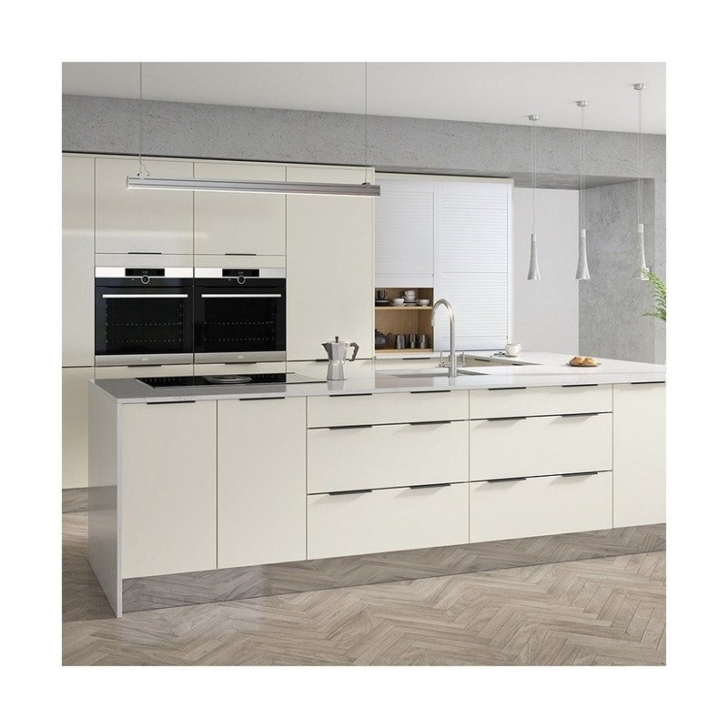 Armários de cozinha personalizados de cor de chapa completa para o mercado em design moderno