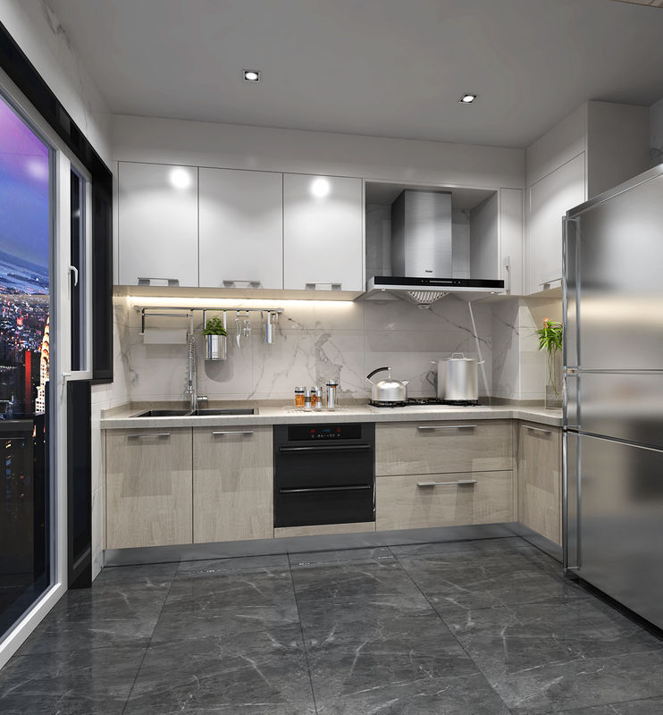 Conjunto de gabinete pendurado de parede de design moderno e à prova d'água para móveis de cozinha