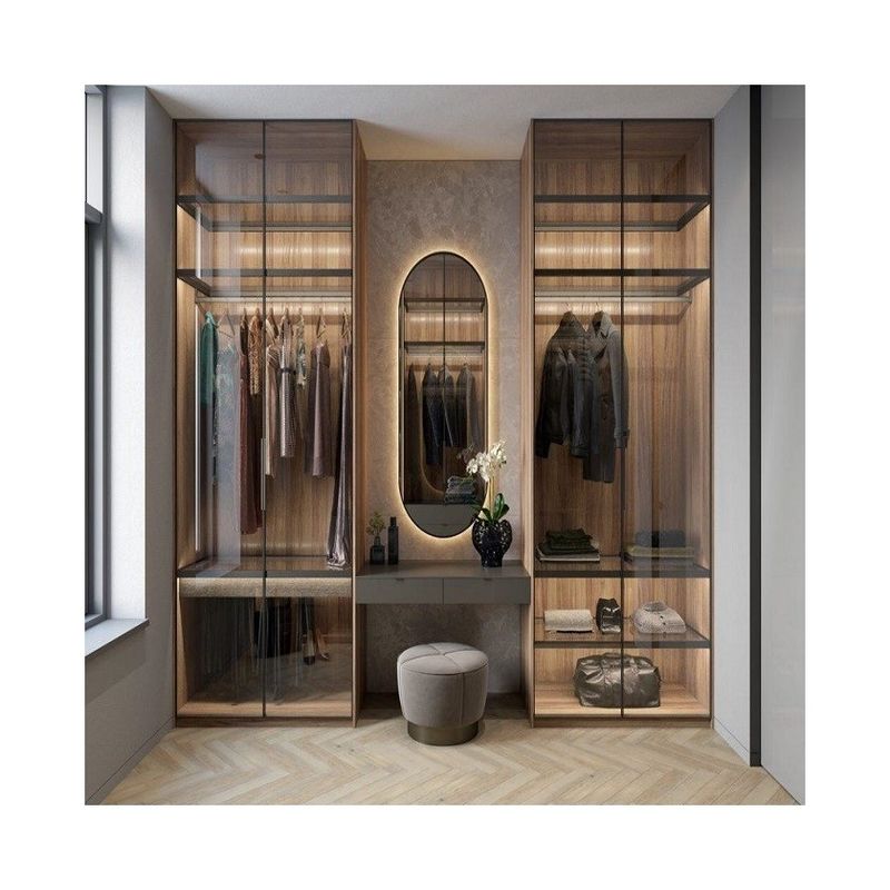 Mobiliário de quarto de apartamento personalizado caminhada no armário guarda-roupa conjunto para casa Villa Hotel