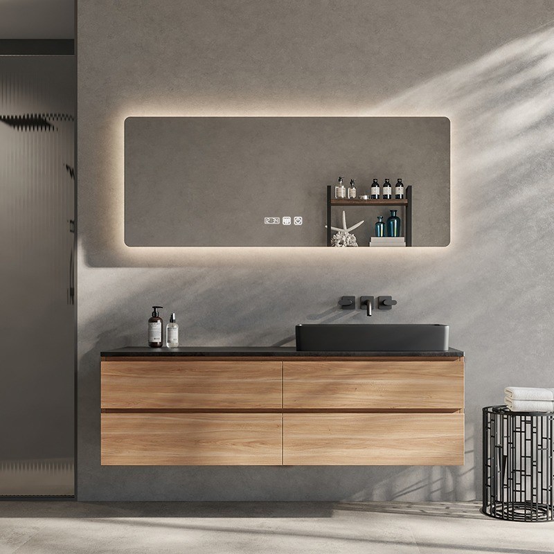 Rectângulo Tamanho personalizado Apartamento estilo moderno Banheiro Vanity Set Encomenda personalizada