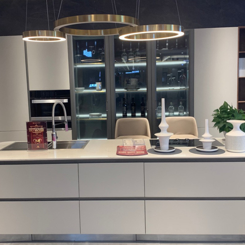 Conjunto completo de gabinetes de cozinha de madeira maciça para cozinha moderna