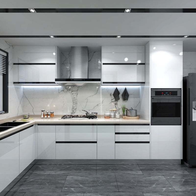 Armazém de cozinha branco feito de MDF para móveis de cozinha
