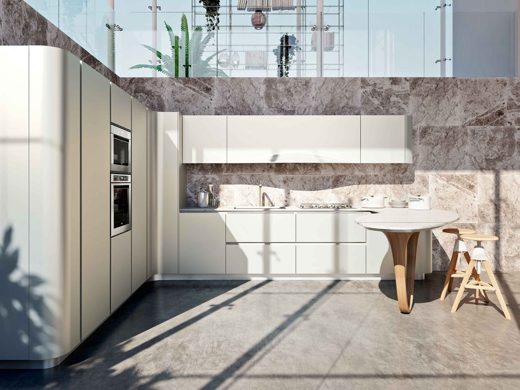 Armários de cozinha de fibra acrílica 3D de alta brilho altamente ODM / OEM para estilo moderno