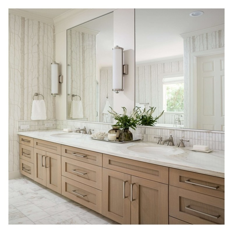 final Shaker Design Banheiro de laca branca Vanidade Incluído Bacia para apartamento de estilo moderno