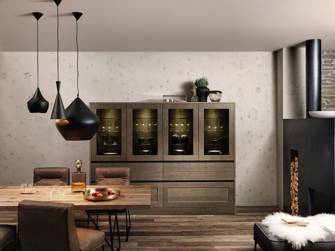 2024 Fácil limpeza personalizado Shaker de cores Smart Armazém de cozinha de madeira com estilo moderno