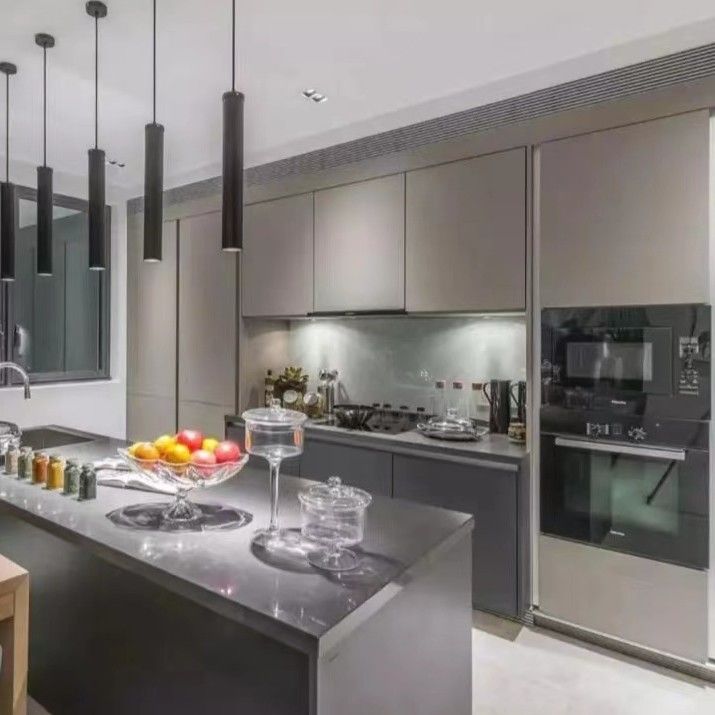 Panéis de vidro YALIG cinza à prova d'água Máquinas de manusear para gabinete de cozinha