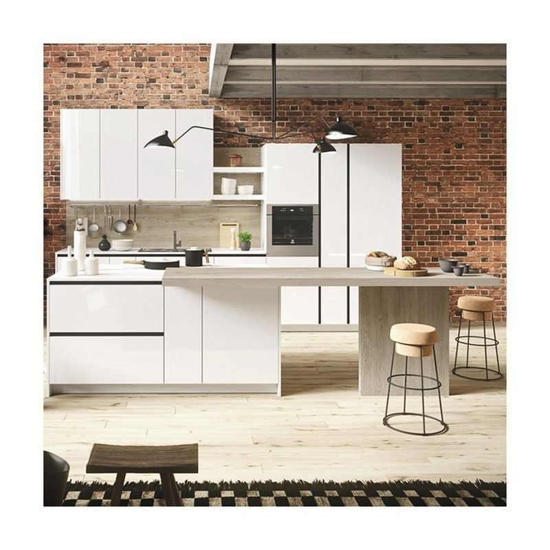 YALIG Armário de cozinha de laca de alto brilho moderno personalizado para armazenamento de prateleira de estante de cozinha