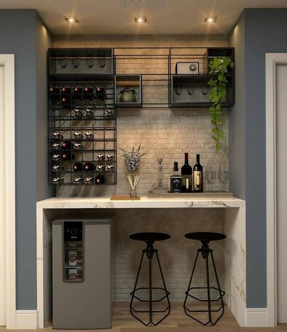 MR HDF Euro Style Mobiliário para casa sob medida Luxo Bar de vinhos Counter High End Modern Home Bar Rack Vinho