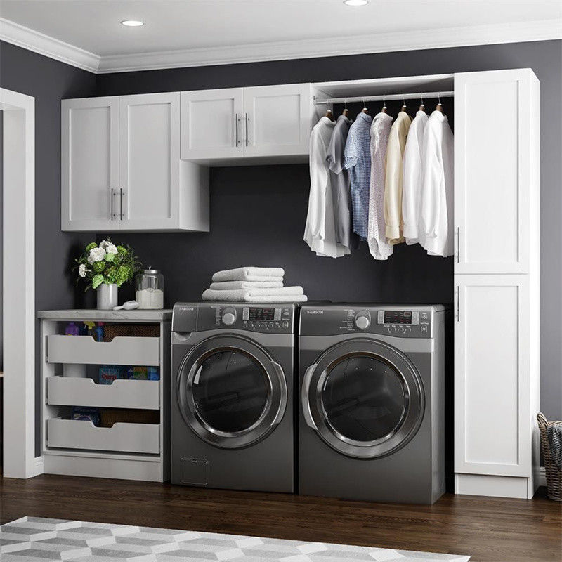 Cor personalizada YALIG Modern Laundry Cabinet Vanity Closet com lavatório e cesta opcionais