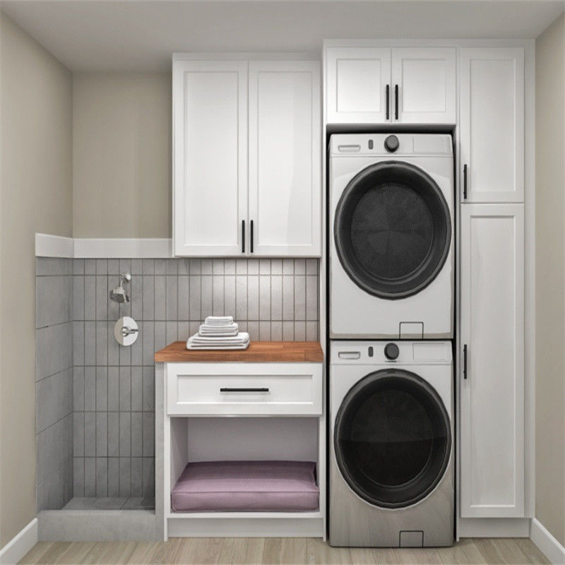 Cor personalizada YALIG Modern Laundry Cabinet Vanity Closet com lavatório e cesta opcionais