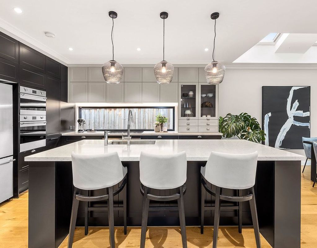 Armários de cozinha modulares de fácil limpeza com tamanho personalizado e carcaça de compensado