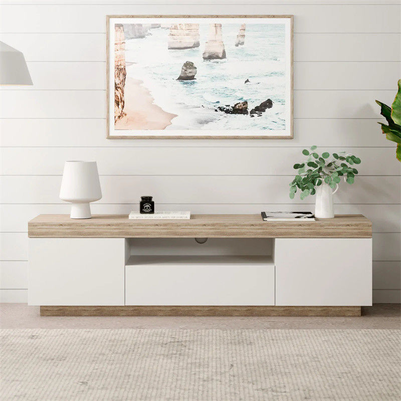 Moderno Grey Curved Corner Glass TV Stand para sala de estar Elegante e personalizável