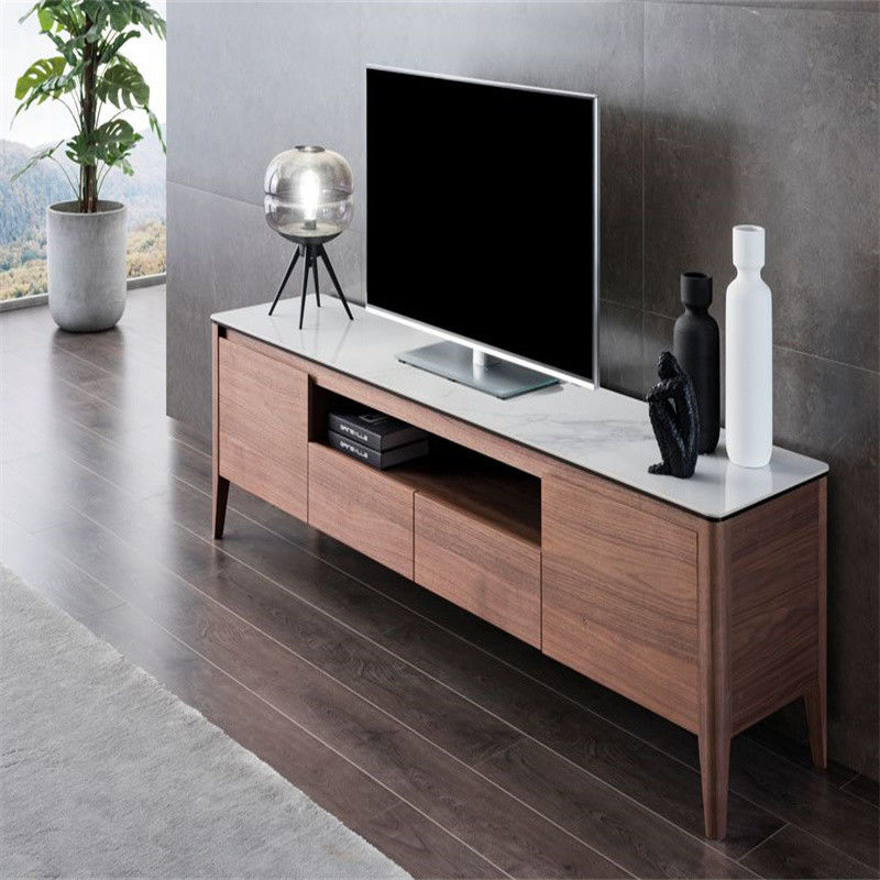 Moderno Grey Curved Corner Glass TV Stand para sala de estar Elegante e personalizável