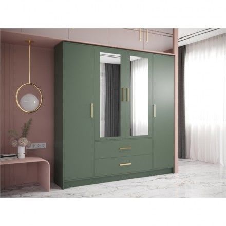 Modern Design Roupas personalizadas Guarda-roupa com painel de porta de vidro preto e laca de espelho
