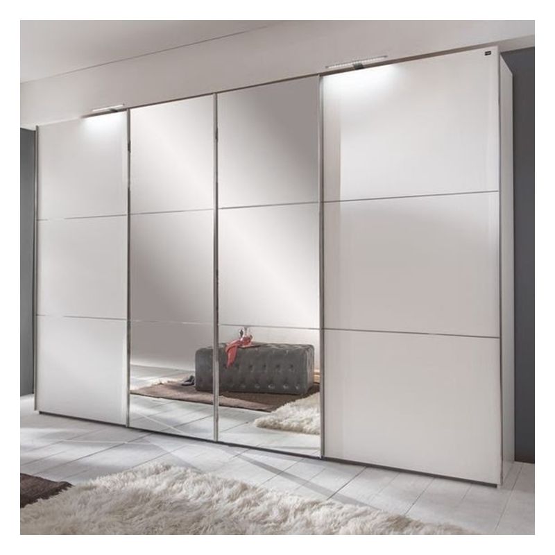 Modern Design Roupas personalizadas Guarda-roupa com painel de porta de vidro preto e laca de espelho