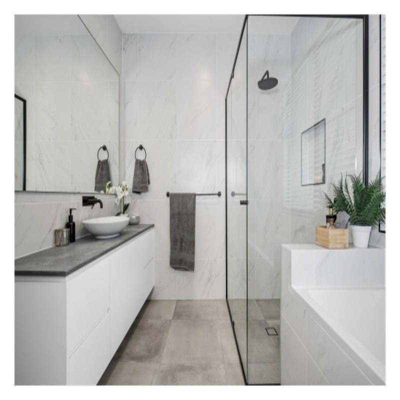 Armário de banheiro acrílico de alta brilho de cor personalizada com lavatório duplo e montagem na parede