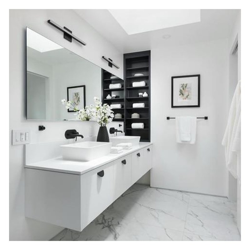 Armário de banheiro acrílico de alta brilho de cor personalizada com lavatório duplo e montagem na parede