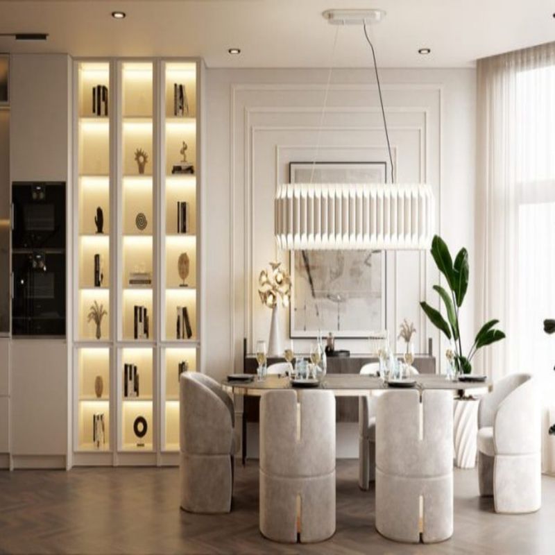 Armário de sala de jantar de vidro de 18 mm com design moderno e estilo de madeira PANEL