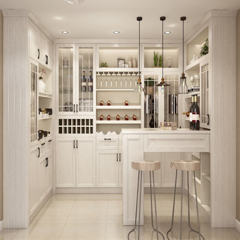 Armário de sala de jantar de vidro de 18 mm com design moderno e estilo de madeira PANEL