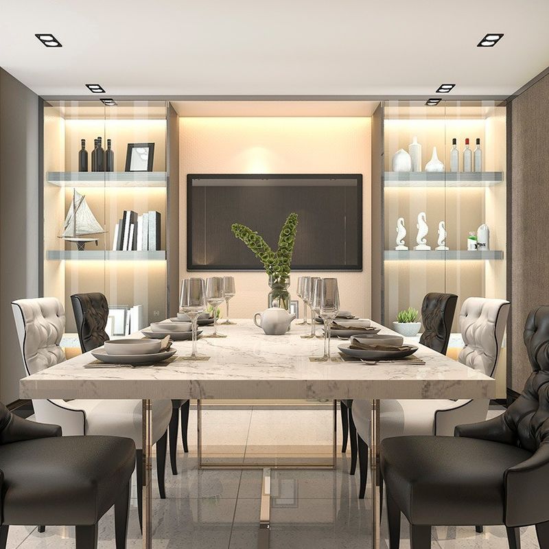 Armário de sala de jantar de vidro de 18 mm com design moderno e estilo de madeira PANEL