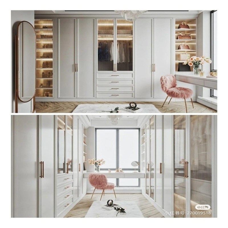 Armários de madeira maciça europeia adaptados para casa