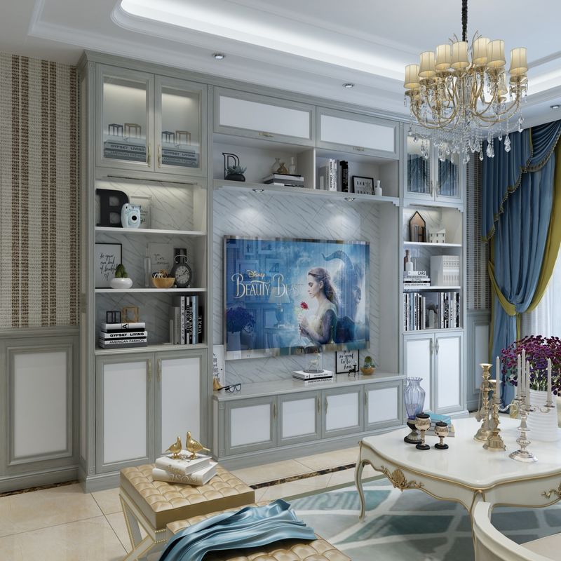 Estante de TV de design moderno personalizado para TV de parede de madeira de alta qualidade no apartamento