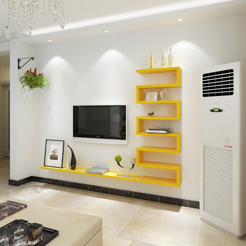 Unidade de suporte de TV montada em parede de madeira ajustável para design de sala de estar moderna de luxo