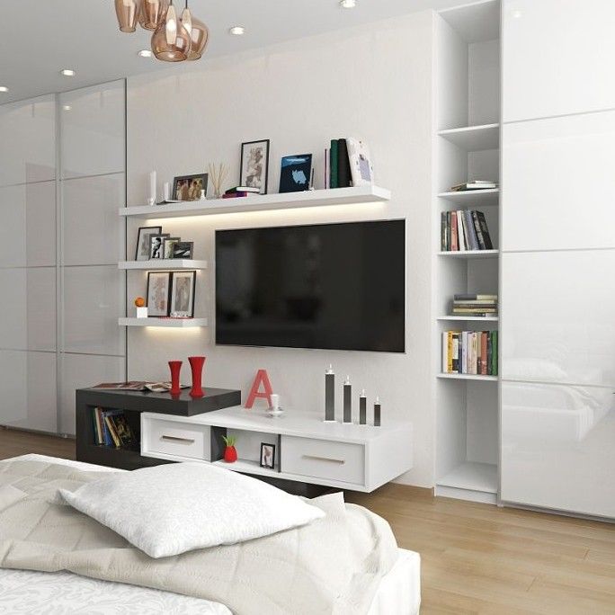 Unidade de suporte de TV montada em parede de madeira ajustável para design de sala de estar moderna de luxo