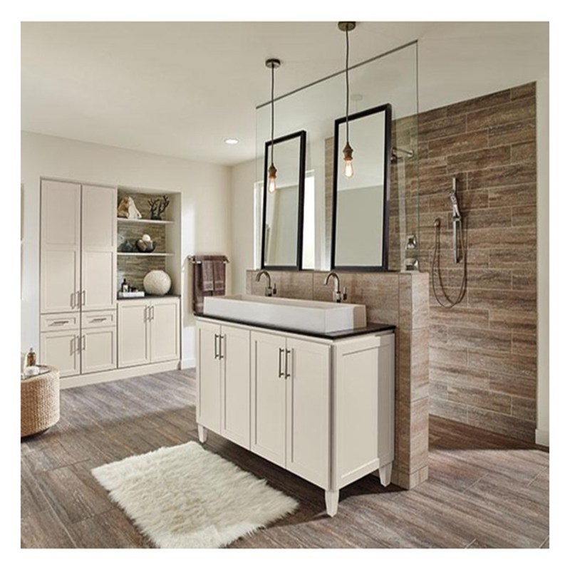 Shaker estilo Laca branca Super impermeável grande tamanho gabinete de banho Vanity Combo