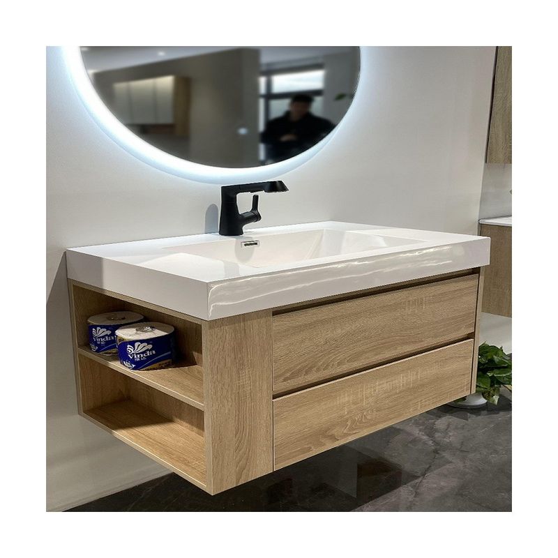 Mobiliário de banheiro de hotel tamanho personalizado impermeável piso de vaidade montado e economizador de espaço