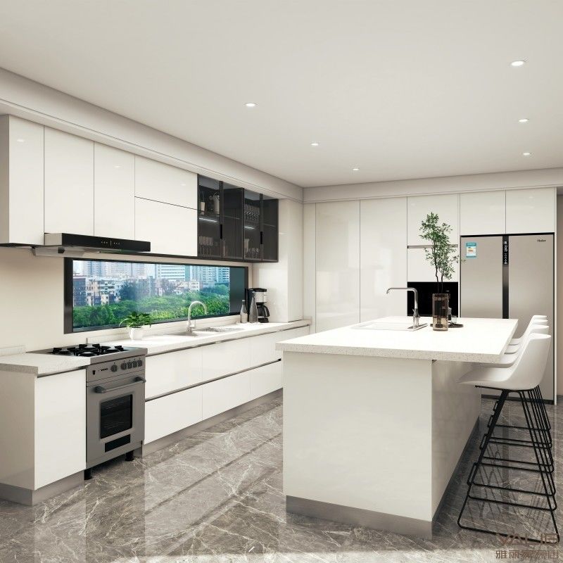 Blum Armário Modular Europeu Full Design Moderno com Cor de Veneer Personalizada e Lava Jato