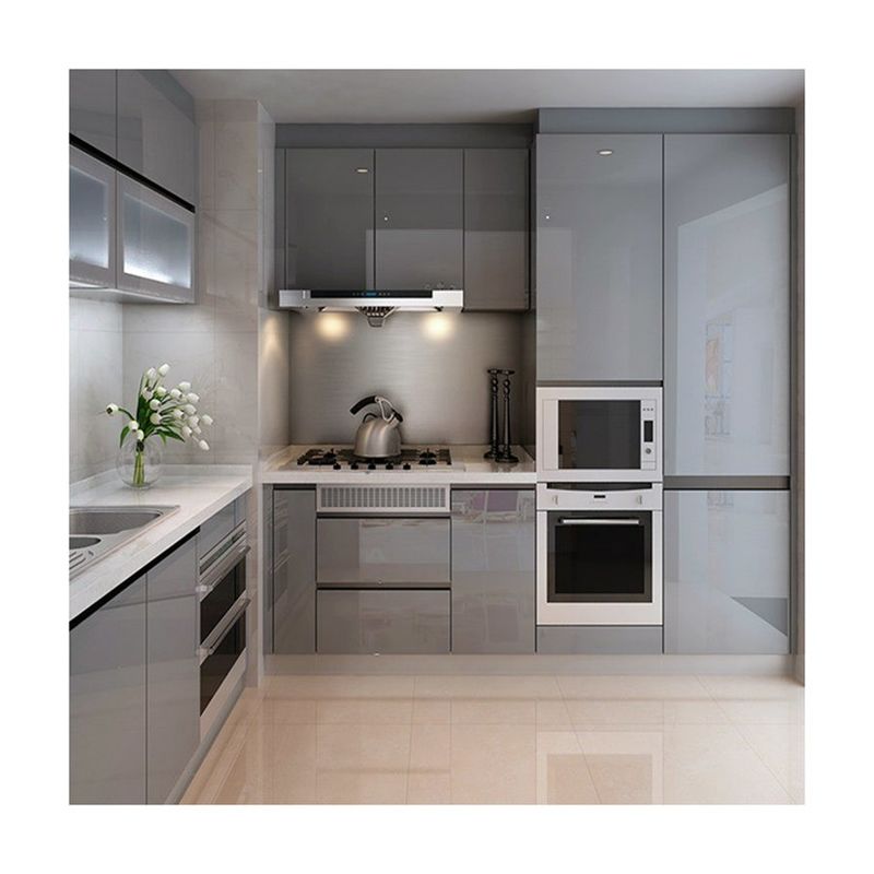 Home Modern Flat Pack Smart Kitchen Pantry Mobiliário de cozinha modular armários para villa