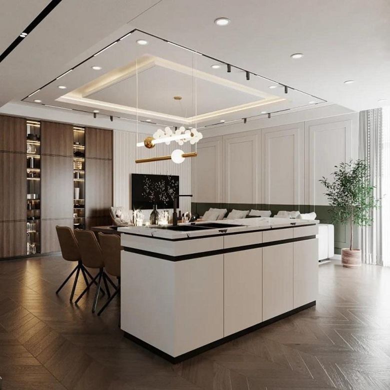 Home Modern Flat Pack Smart Kitchen Pantry Mobiliário de cozinha modular armários para villa