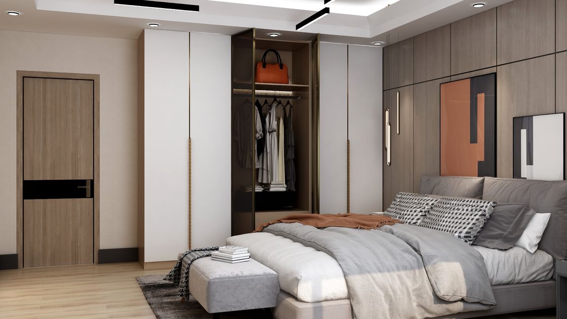Característica de resistência à umidade e estilo de madeira do painel para armário de quarto de alta qualidade madeira