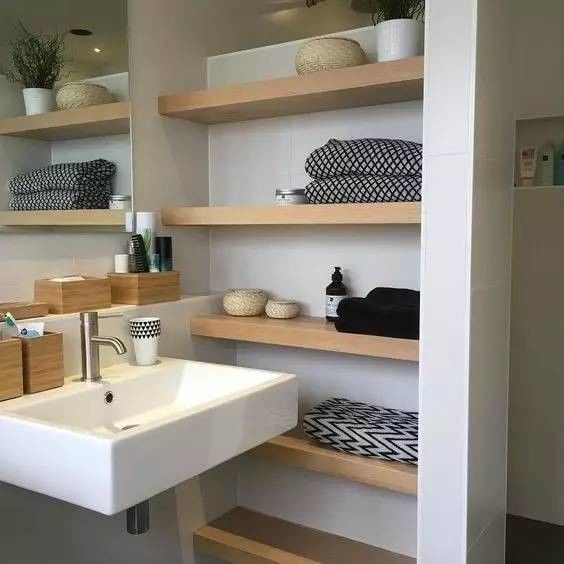 Armários de banheiro modernos com espelho de luz LED e Vanity Combo