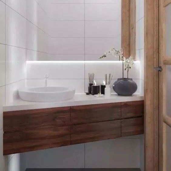 Incluir Bacia Sim Triangular Corner Banheiro Vanity Set com espelho e torneira