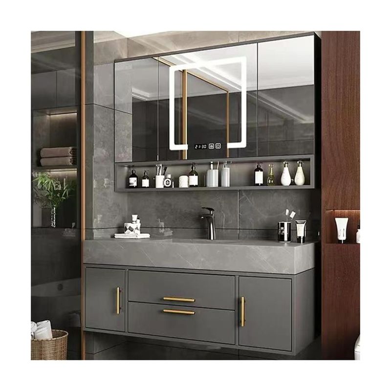 Smart Mirror Touch Screen LED iluminado Salão de armazém de parede com espelho no banheiro