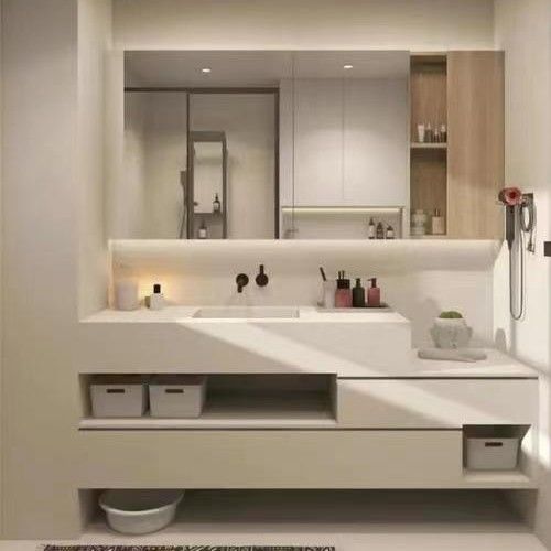 End Luxury Design Moderno 28 72 polegadas Fluteado PVC Membrana estreita banheiro flutuante Vanities gabinete conjunto