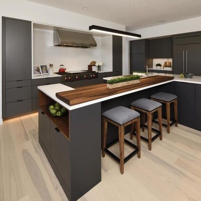 Blum Hardware Armário de cozinha de chapa de polímero de estilo europeu configurado altamente para necessidades OEM / ODM