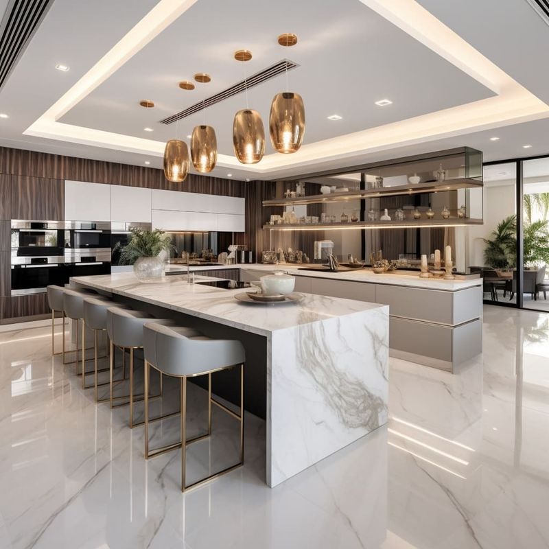 Mobiliário de cozinha de design moderno e simples com seleção personalizada de cores de chapa personalizada