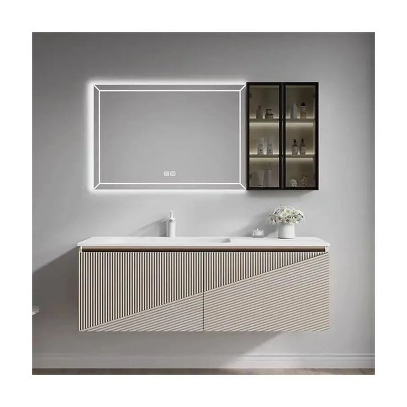 Banheiro de PVC Vanity Hotel com lavatórios duplos e design livre de alça 38-46 em largura