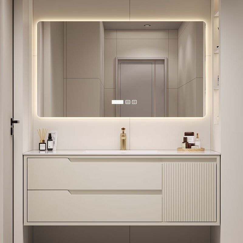 Banheiro de PVC Vanity Hotel com lavatórios duplos e design livre de alça 38-46 em largura