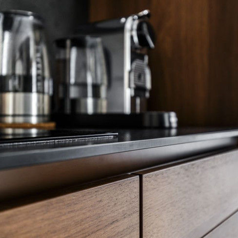 Armário de móveis modular de cor de chapa personalizado para cozinha moderna de villa/apartamento