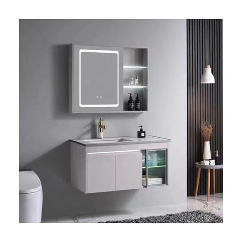 Cores personalizadas 60 polegadas Single Sink Teak Wood Banheiro Vanity com MDF Carcaça