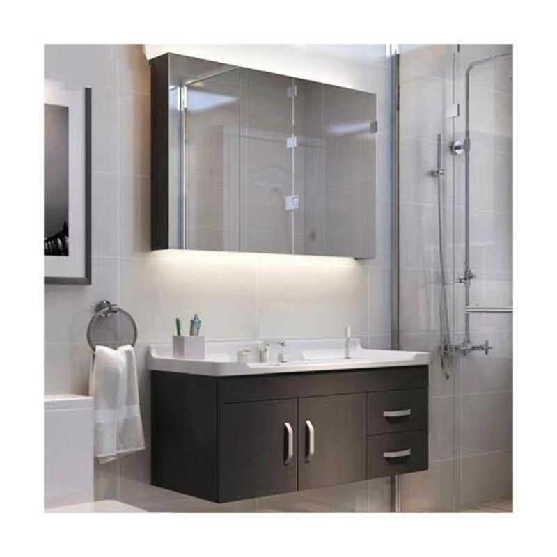 38-46 em largura retangular luxo resina cerâmica Vanity Lava-louça para venda gabinete de banho