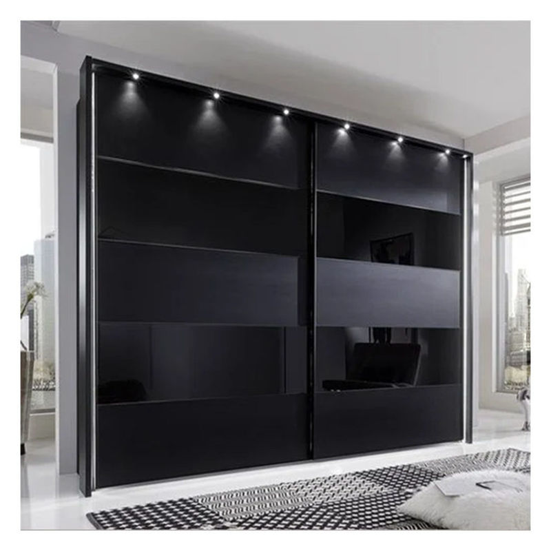 Finalização Preta Laca Finalização Personalizada Armários de Design Moderno Minimalista para Quarto