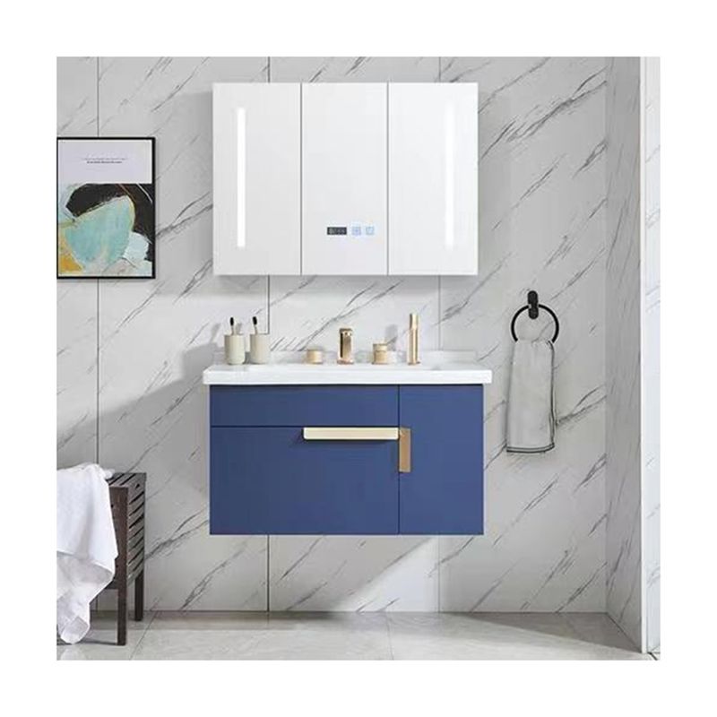 Largura 38-46 em estilo moderno Navy Blue Banheiro Vanity Cabinet com Mural de Montar espelho