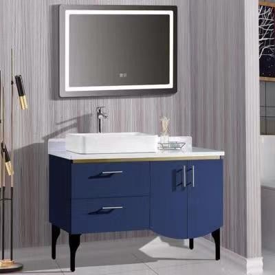 Largura 38-46 em estilo moderno Navy Blue Banheiro Vanity Cabinet com Mural de Montar espelho